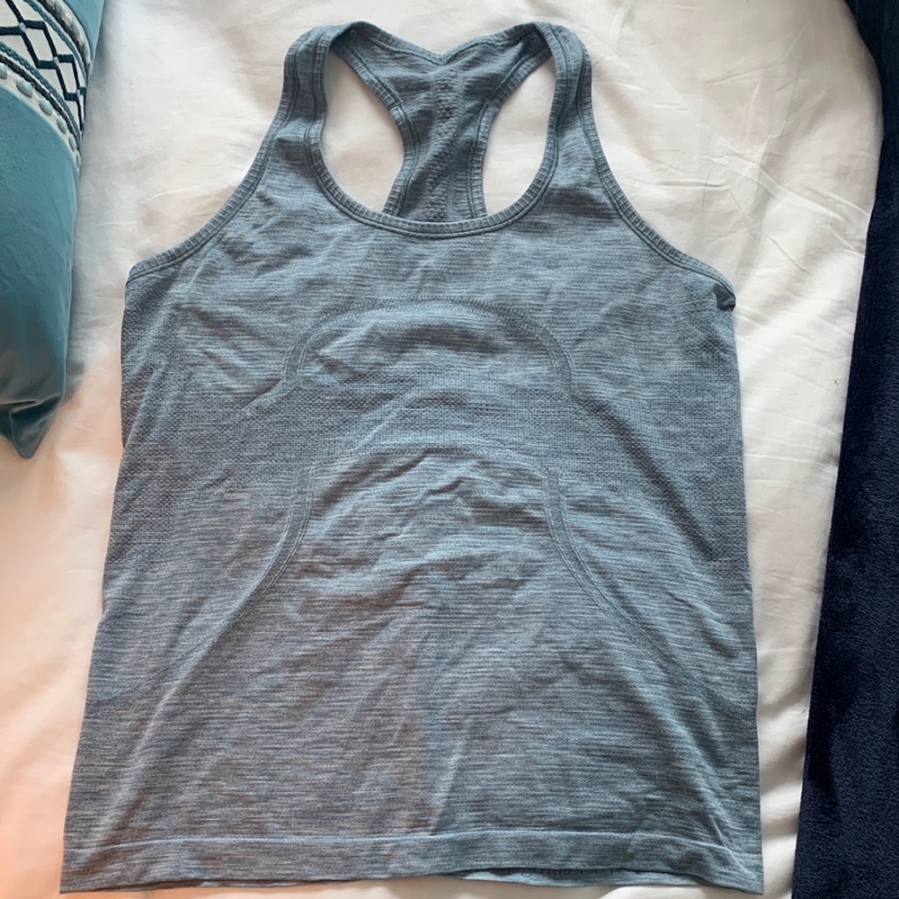 lululemon athletica Heathered Gray Racerback Tank Top